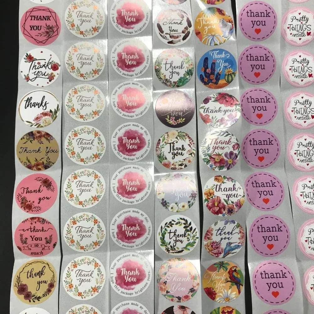 10 thank you sicker rolls 500 stickers per roll